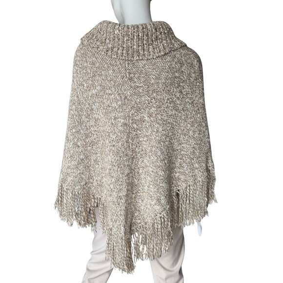INC International Concepts Brown/Cream Knit Poncho Size Large - Picture 4 of 4